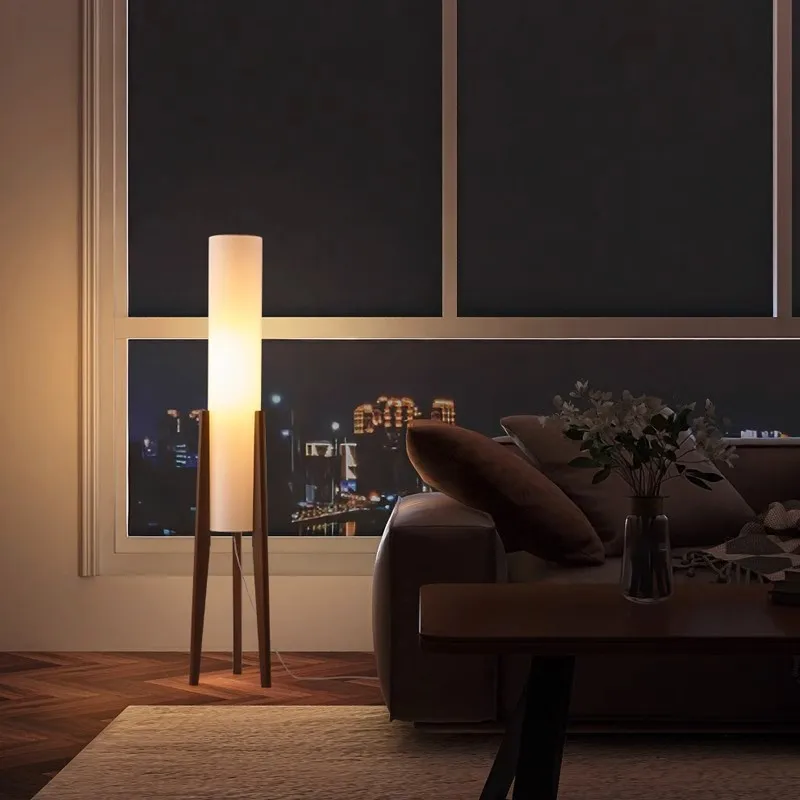 Floor Lamp for New Chinese Style Homestay Wabi Sabi Original Wood Mid Century Bedroom Living Room Side Lamp Next to Sofa