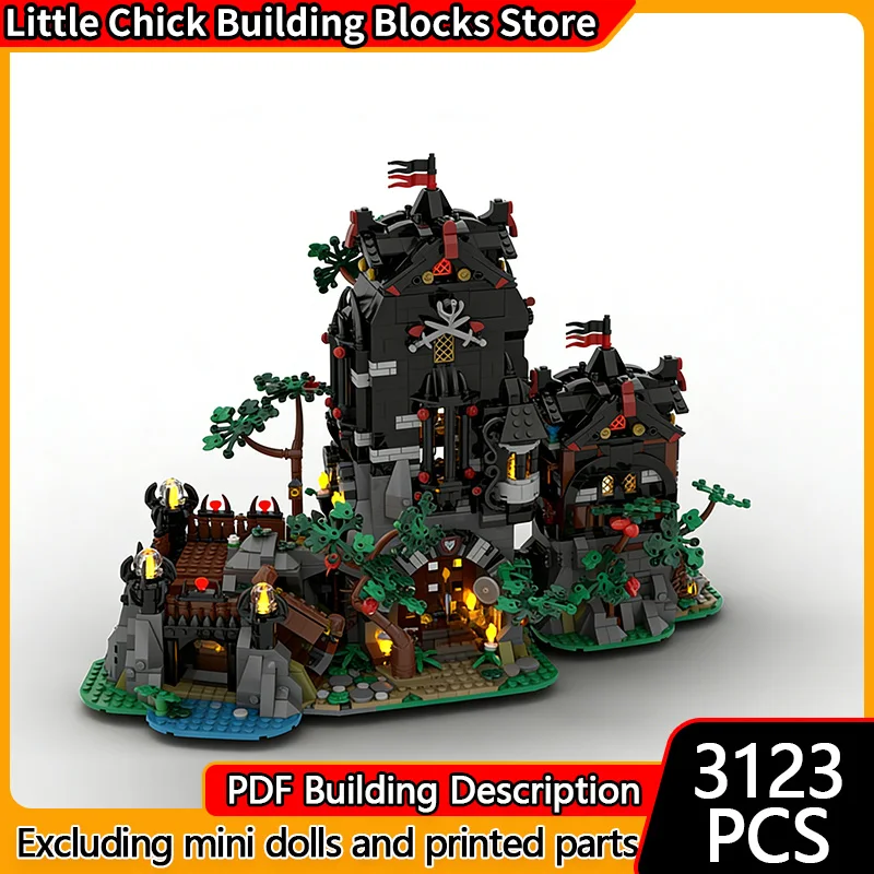 

Medieval Castle Model MOC Building Bricks Castle Warehouse And Treasure House Modular Technology Holiday Gift Assemble Toys Suit