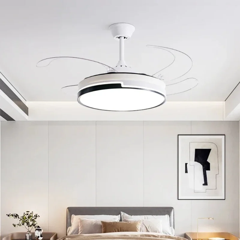 Fan Modern 220V Invisible LED Fan Pendant Lights For Bedroom Dinning Living Rooms Study Fan Ceiling Chandeliers Home Decor Lamps