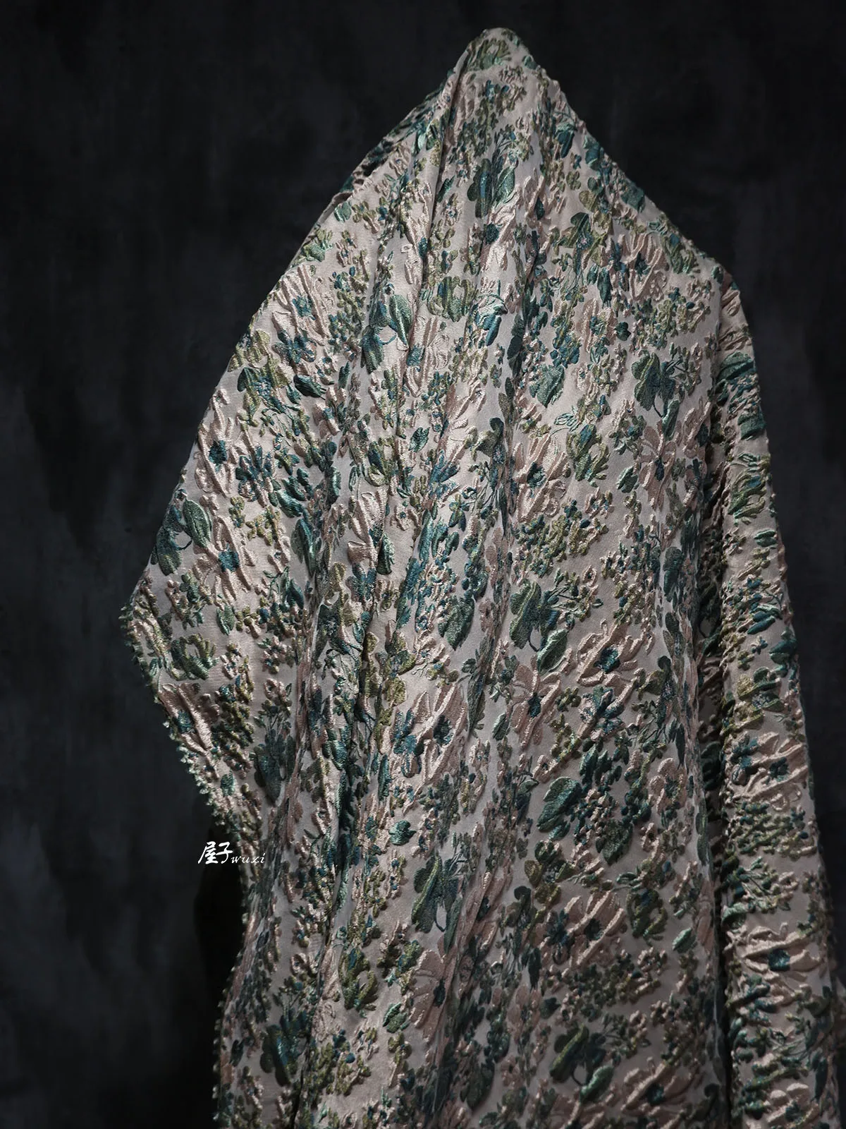 

1yard pastoral retro style classical flower jacquard texture floral fabric designer Clothing fabric for patchwork