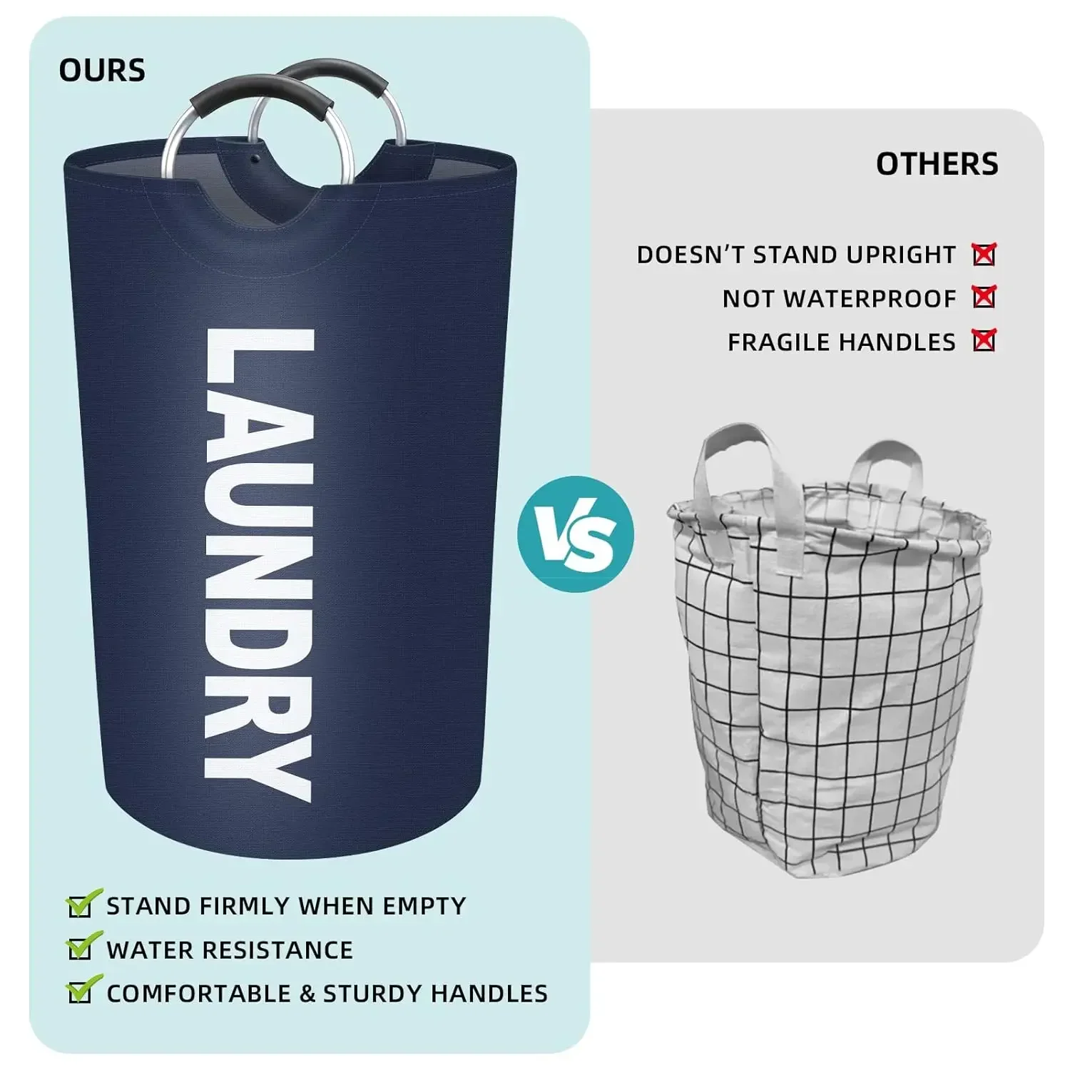 Foldable Laundry Basket Large-capacity Oxford Fabric Storage Bag with Handle Household Dirty Clothes Storage Bag for Balcony