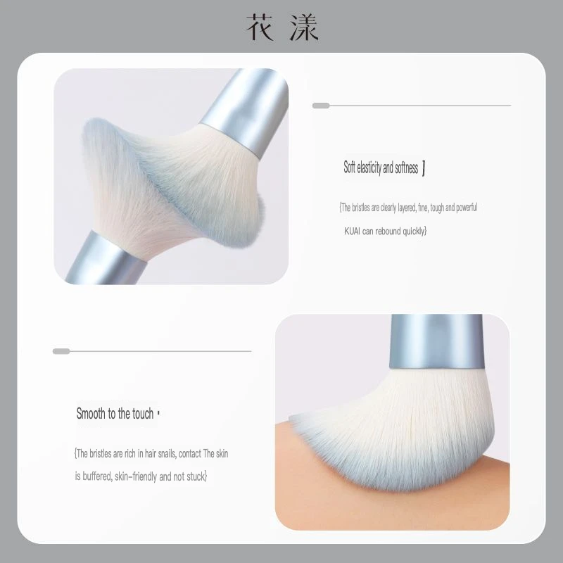 Un ensemble complet de pinceaux de maquillage semblables à des fleurs, des poils super doux, des pinceaux d'ombre à paupières à points de couleur et des outils de maquillage