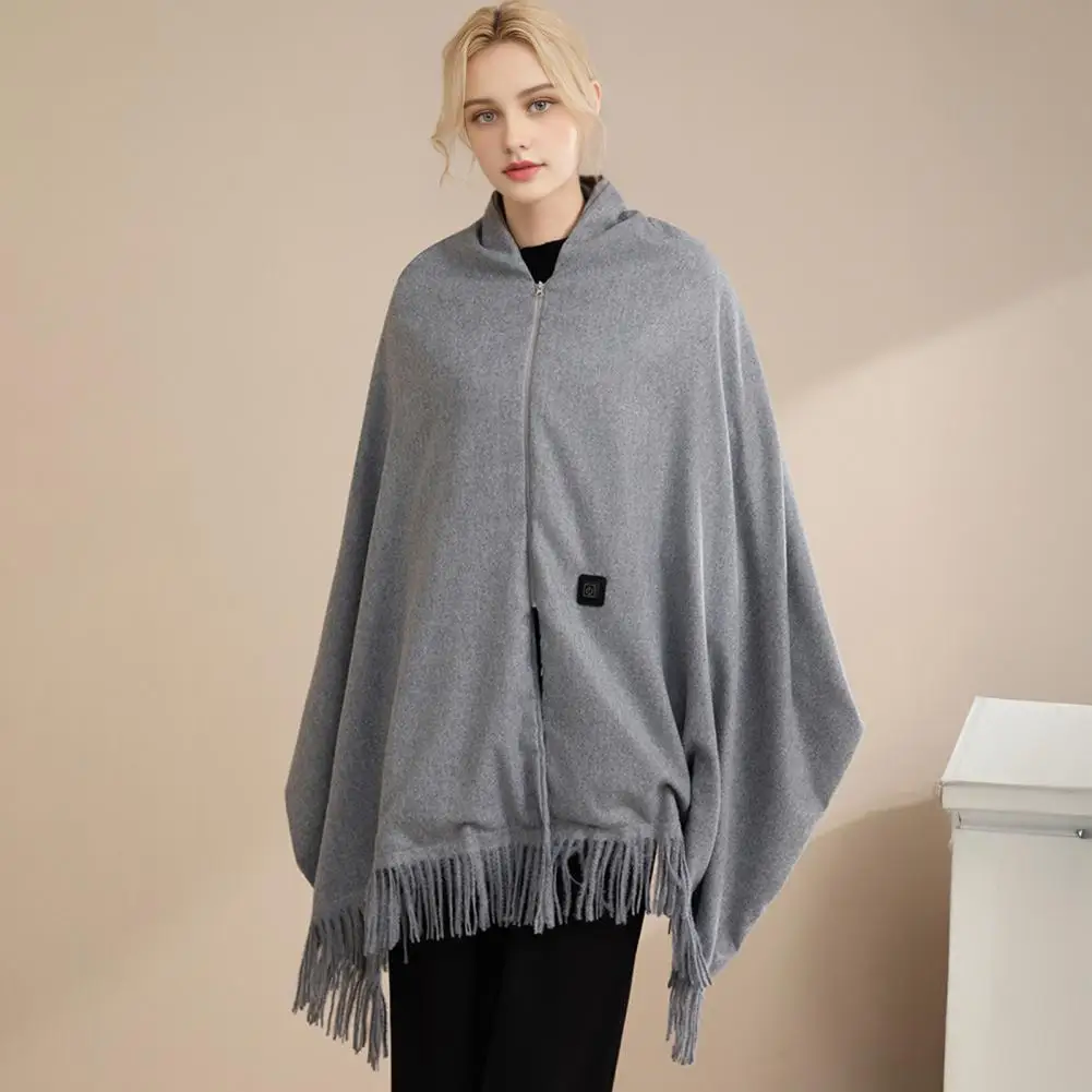 

Портативная накидка с кисточками, USB-шаль для женщин, портативный шарф с интеллектуальным контролем температуры и подогревом для зимы