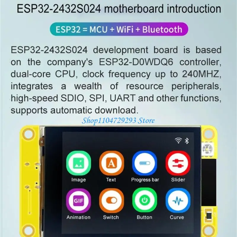 

Y2GD ESP32 Плата разработки емкостный сенсорный экран 2.4-дюймовый IPS Wi-Fi Модуль ESP32-S3-Wroom-1 lvgl