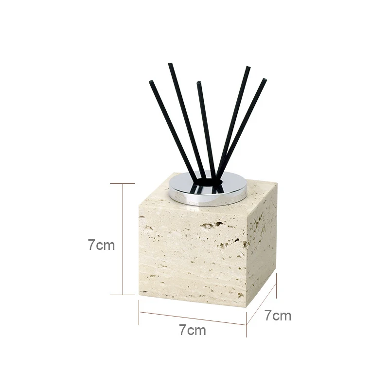 Beige Travertijn Badkamerset Natuurlijke Marmeren Zeepdispenser Rietverspreider Tissue Box Lade Badkameraccessoires