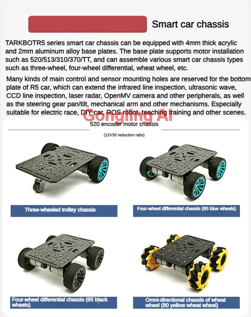 Obrázek 7: 2WD 3WD 4wd celý kinds z auto podvozek s 520 anebo 370 motorový TT mecanum kolo multi vrstev programmble robot auto promítat DIY souprava