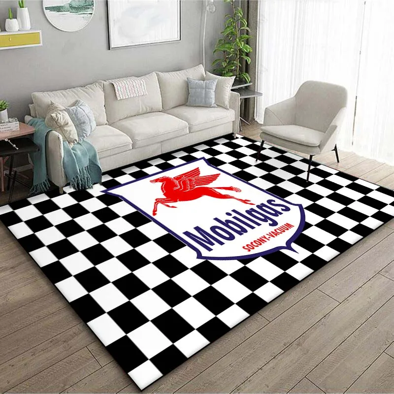 Retro Gasoline Engine Oil Pattern M0biL Rugs 15 Size Living Room Bedroom Bedside Bathroom Floor Mat Area Rug Carpets Home Decor