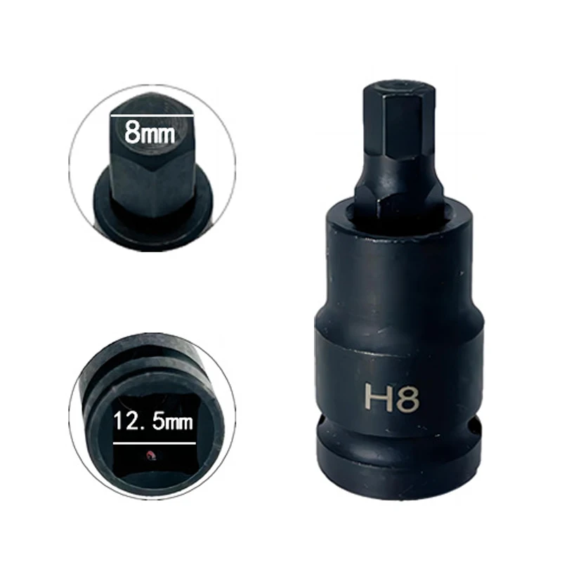 1pc h4 h5 h6 h8 h10 h12 h14 h17 h19 1/2 Polegada unidade soquete de impacto 55mm hex bits chave adaptador broca adaptador ferramentas manuais