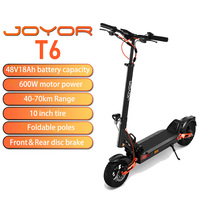 JOYOR T6 Adult Electric Scooter 600W Motor 48V18AH Battery E-Mountain Escooter 10\