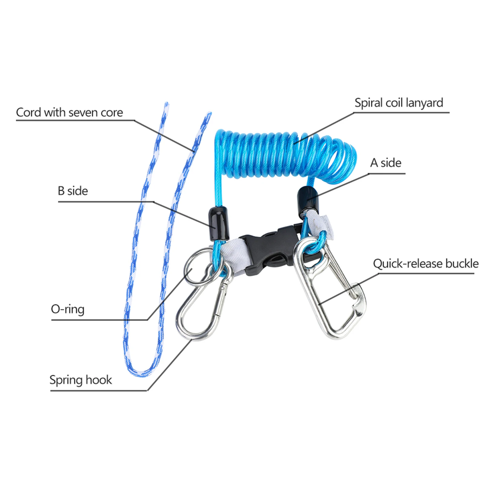 حبل الطوارئ لملف الغوص يحافظ على الغوص ضد فقدان ملف الربيع أداة الطوارئ الآمنة مع حبل أمان سريع التحرير #3