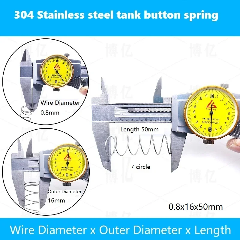 304 زنبرك من الفولاذ المقاوم للصدأ، زنبرك لخزان المرحاض وزر إرجاع المرحاض