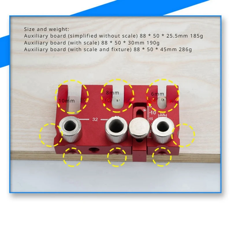 3 In 1 Positioning Precise Scale Board Splicing Auxiliary Board 6 8 10Mm Wooden Tenon With Scale Clamp