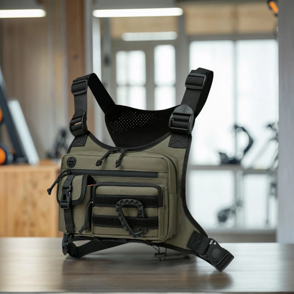 

Outdoor Sports Chest Bag Men Women Large Capacity Trendy Functional Backpack Multi Pocket Vest Chest Bag Travel Work Backpack