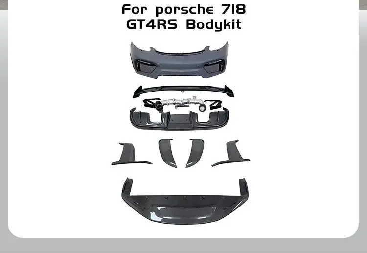 

New Upgrade to GT4 RS-Style Body Kit for 718 Bodykit with Front Bumper Rear Bumper Spoiler