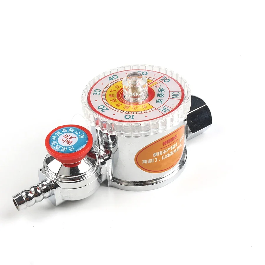 Gas Safety Timer, Automatic Globe Valve, Non-Electric Barbecue and Kitchen Fireplace Gas Stop 1/2 NPT Indoor & Outdoor