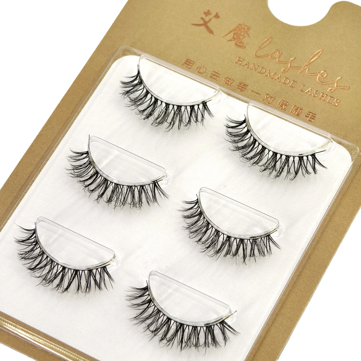 NEUE 3pairs Transparente Klassische Hybrid Volumen Wimpern Neue Ankunft Wispy D Curl Kurze Russische Streifen Wimpern Make-Up Falsche wimpern
