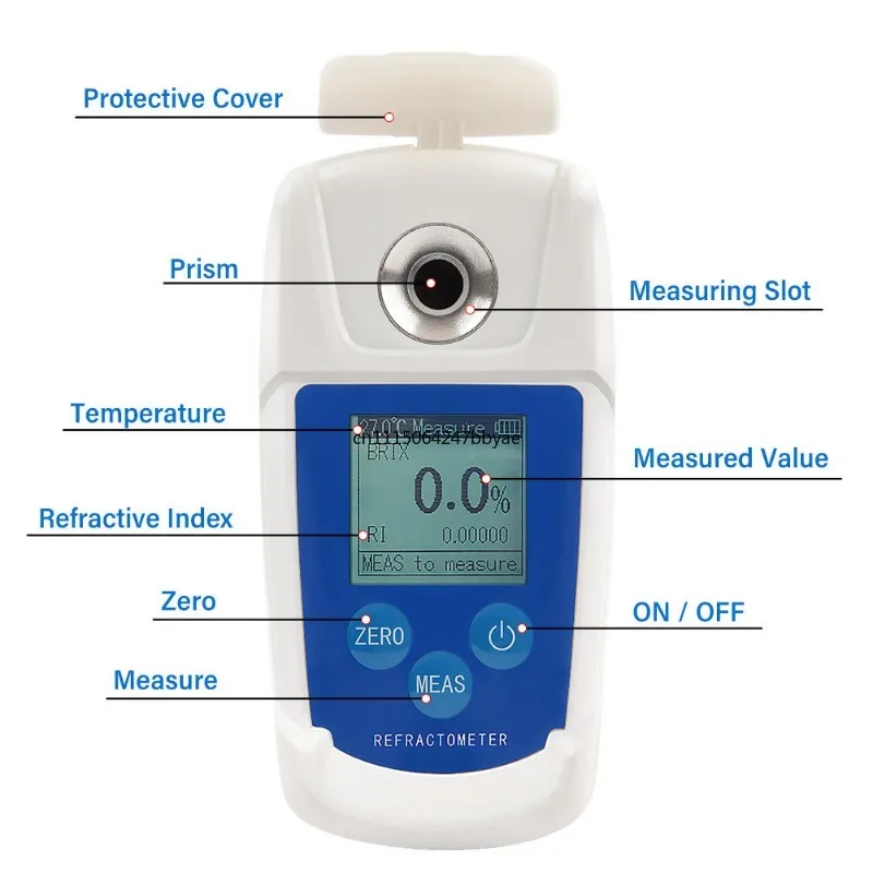 0‑55%Digital Brix Refractometer High Precision Sugar Content Tester with Automatic Temperature Compensation Fruit Measuring Tool