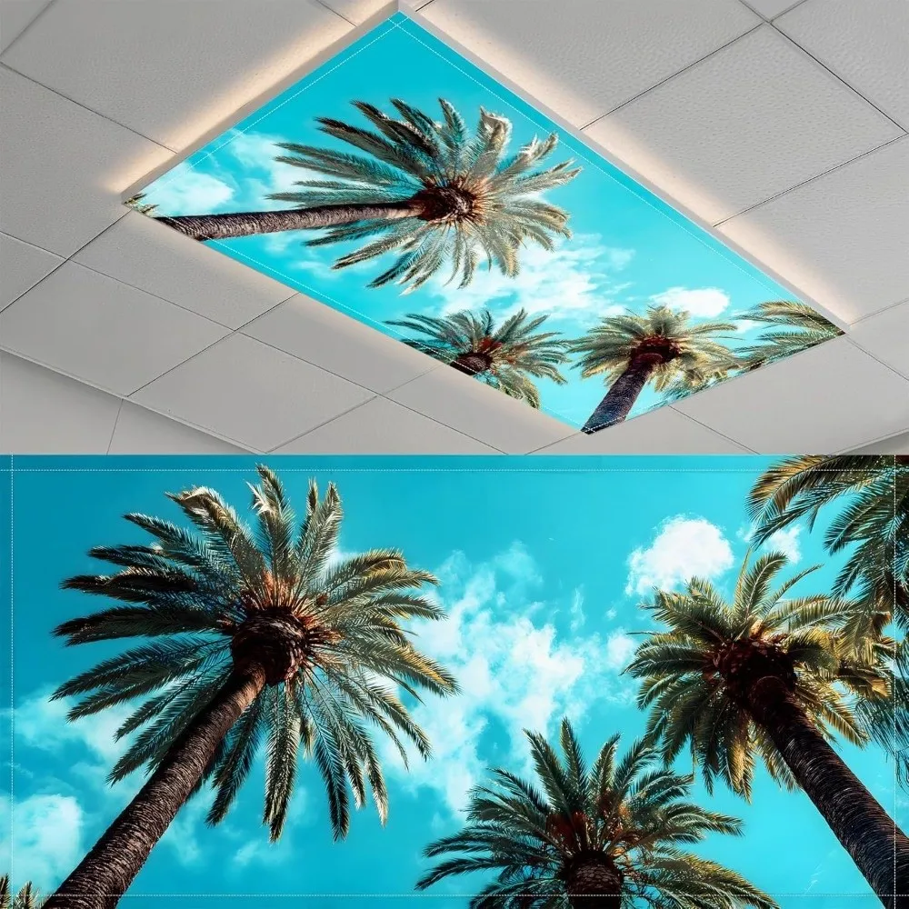 122*61cm Lampshade 14 Styles Anti-glare Fluorescent Light Covers with 10 Magnetic Buckles Forest Magnetic Light Filters Hospital