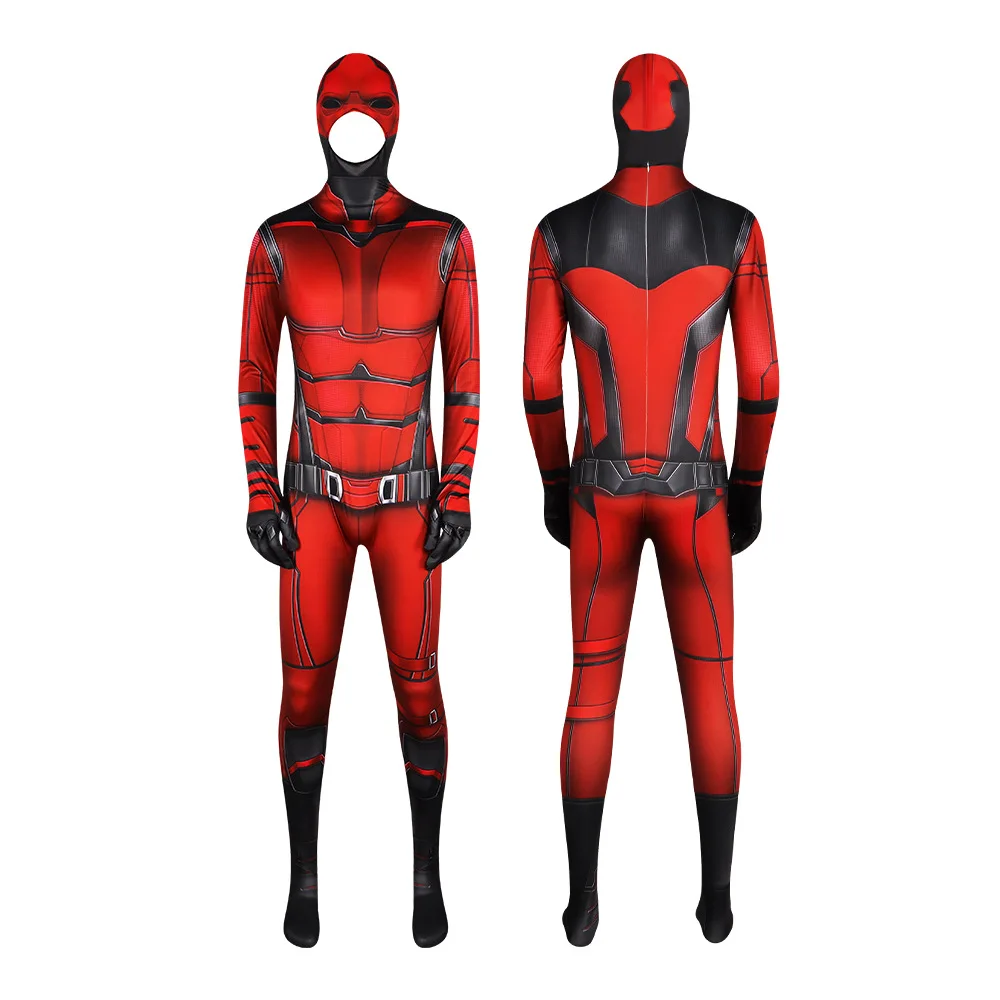 Hot selling spot new Daredevil costume cosplay spandex Halloween costume Daredevil superhero Zentai set men's adult jumpsuit new