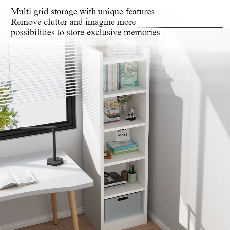 Small bookshelf between cracks, simple household storage shelf, floor-to-ceiling bedroom locker shelf, narrow bookcase image 5
