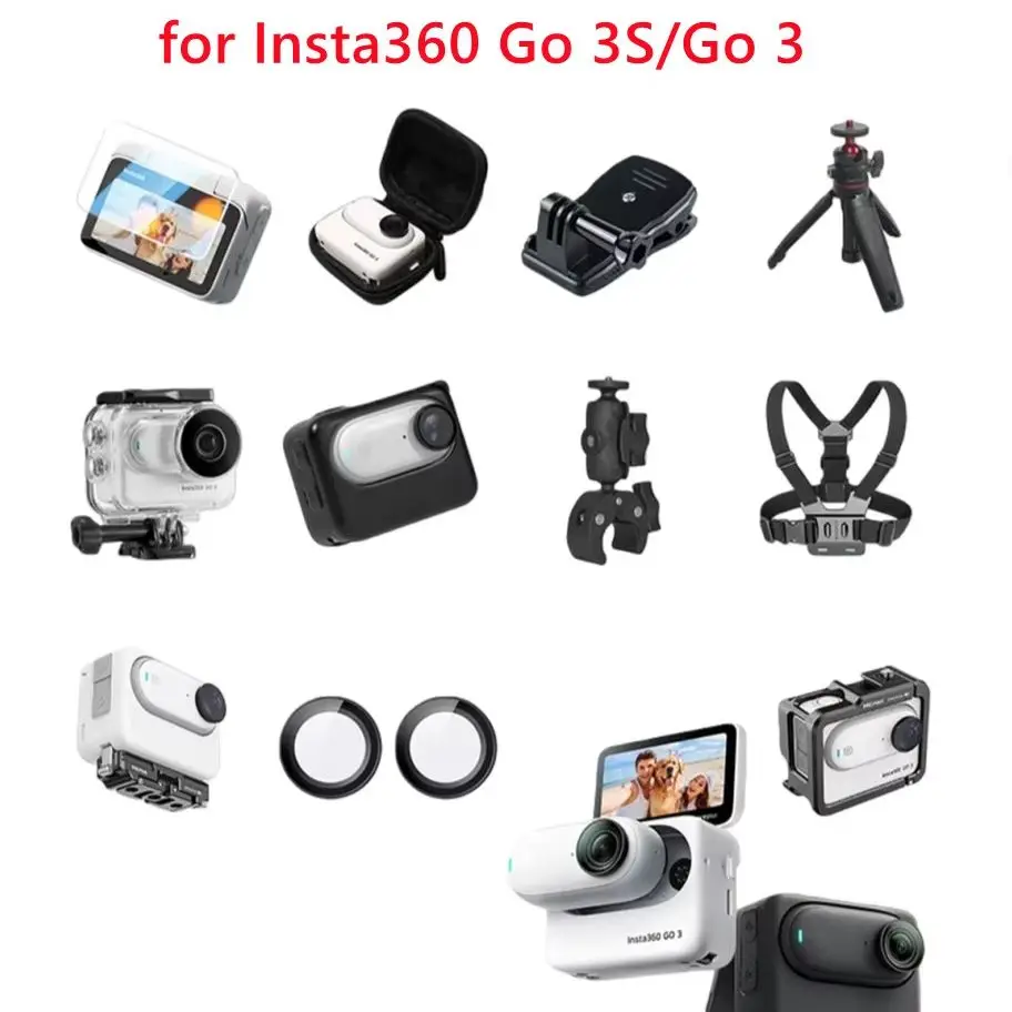 AliExpress NONE Accessories Kit for insta360 3/3S,Include Lens Filters, Shoulder Bag, Metal Frame,Tripod, Chest Strap, Bike Clamp, etc Adapter,