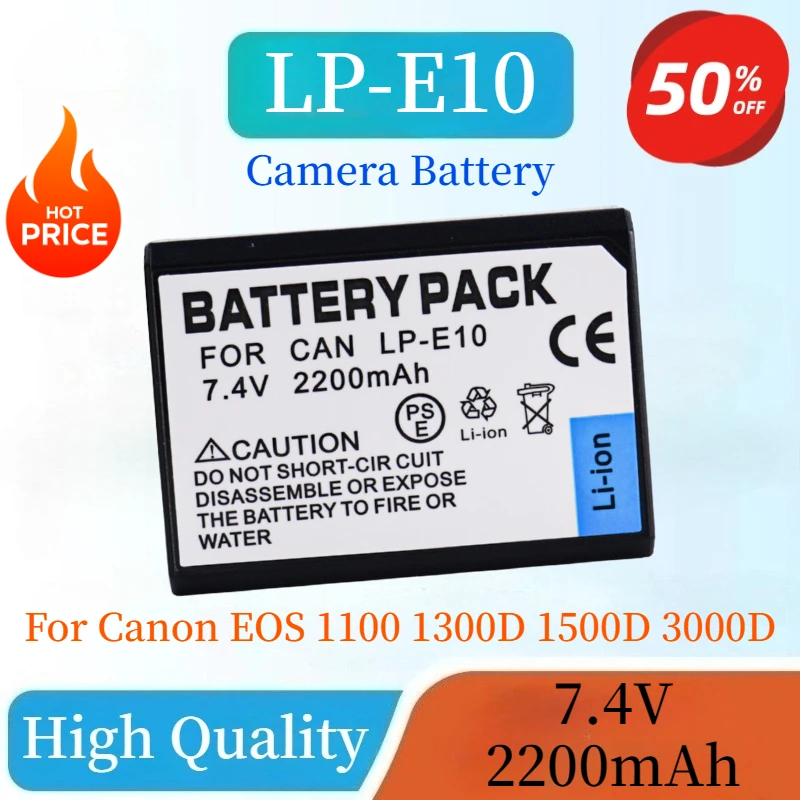 

Brand New LP-E10 Digital Camera Battery 7.4V 2200mAh Suitable for Canon EOS 1100 1300D 1500D 3000D Rechargeable Li-ion Battery