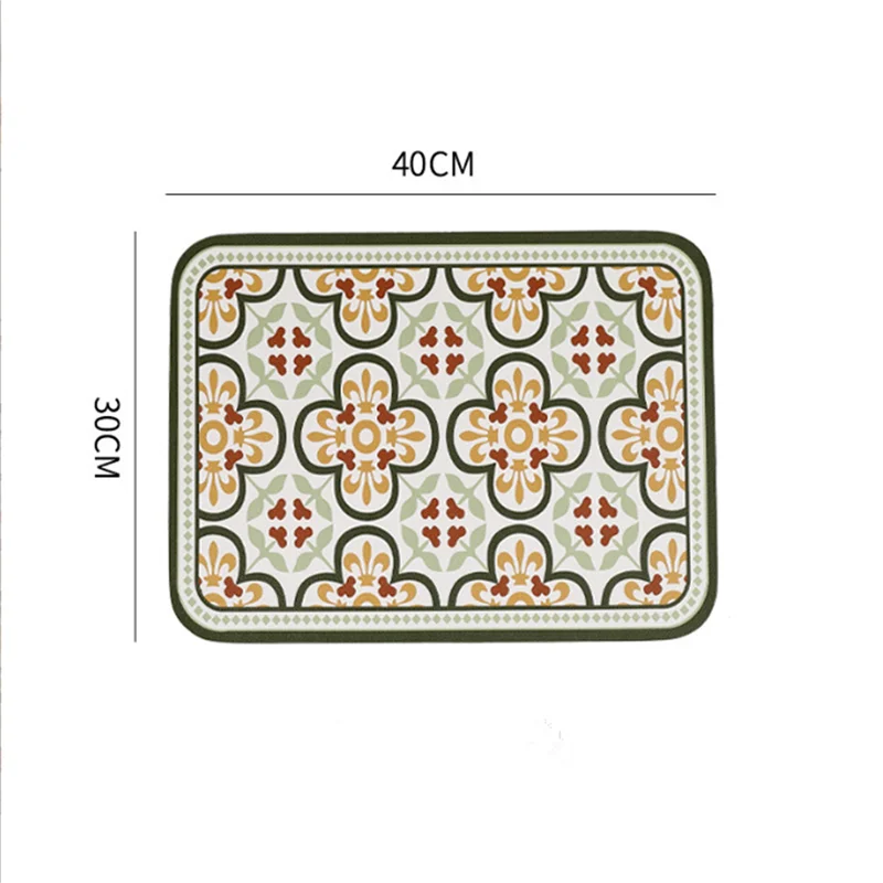 30x40cm Rectangle Retro PU Placemat Western Style Dining Table Mat Oil Resistant Waterproof Insulated Cup Pad 5