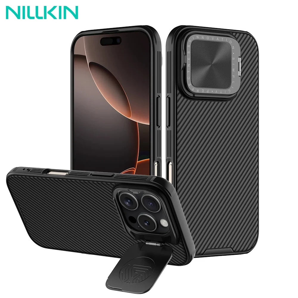 Nillkin-Funda de CamShield para iPhone 16 Pro Max, soporte de cámara de cobertura completa, cubierta trasera dura a prueba de golpes para iPhone 16 Pro