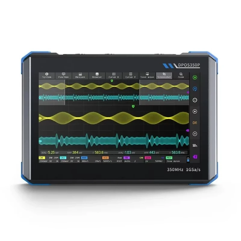 

DPOS350P 4in1 350MHz Oscilloscope, 50MHz signal Generator, 350MHz Spectrum Analyzer, 50MHz Frequency Response Analyzer