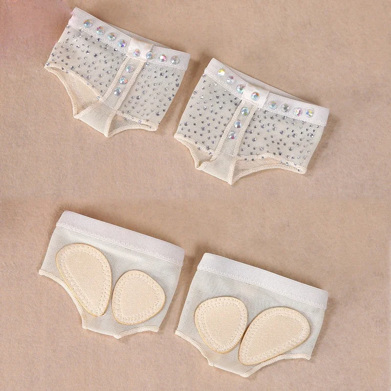 Inlaid Rhinestone Heel Protector Professional Ballet Socks, 1 Pair of Belly Dance Leg Thongs, Toe Pads, Belly Dance Accessories