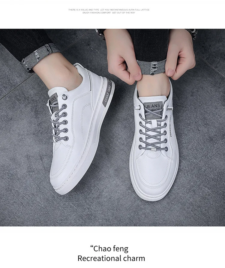 

Office Comfortable Men Slip on Skate Flats Non Slip Youth Shoe Mens Leather Shoes Fall Fashion Sneakers for Driving Walking
