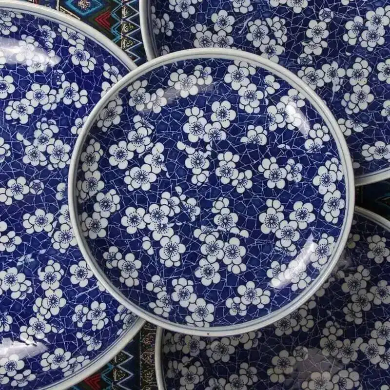 Chinese  Blue And White  Serving Plates Dish Bowl Retro Porcelain Tableware Home Dish Spaghetti Roast Turkey Roast Goose