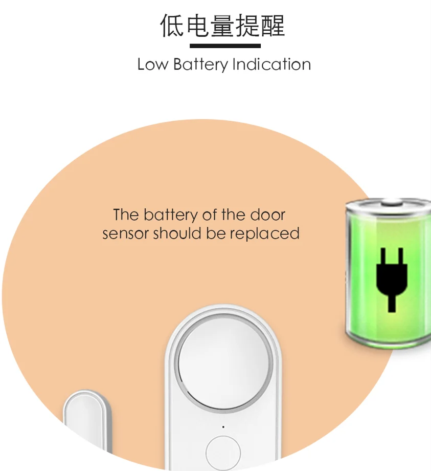 TYSH Tuya WiFi Smart Door Sensor Smart Home Door Open/Closed Detectors Window Sensor Smart Life Works With Google Home Alexa