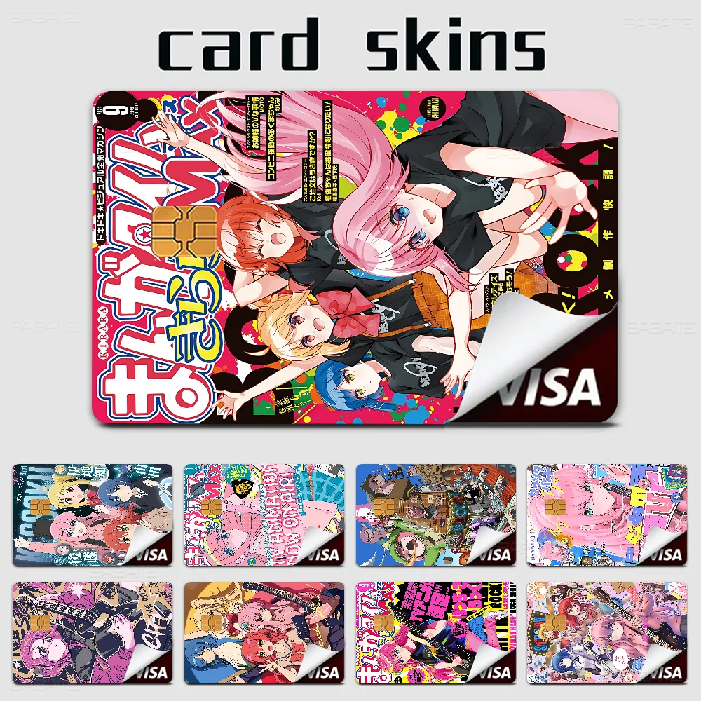 BOCCHI THE ROCK Anime Anmie Sticker Film Skin Cover For Credit Card Debit Bank Card Front