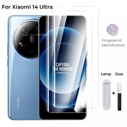 Full Glue Glass for Xiaomi 14 Ultra 14pro 13 lite Curved  Screen Protector for Mi 13ultra Tempered Glass with UV Lamp