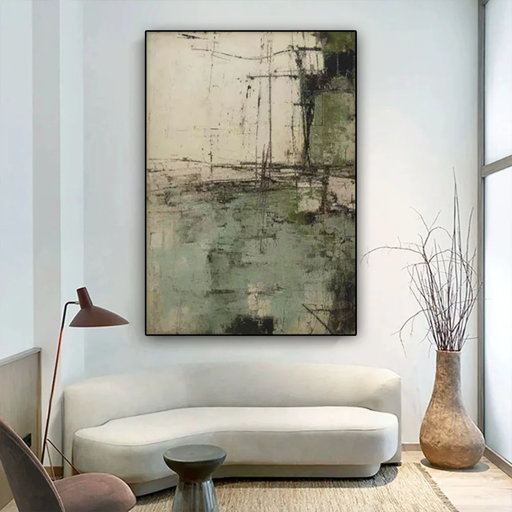 100% رسمت باليد محكم لوحة سكين اللون شجرة النفط الطلاء على قماش مجردة المشهد جدار صورة فنية ديكور غرفة المنزل