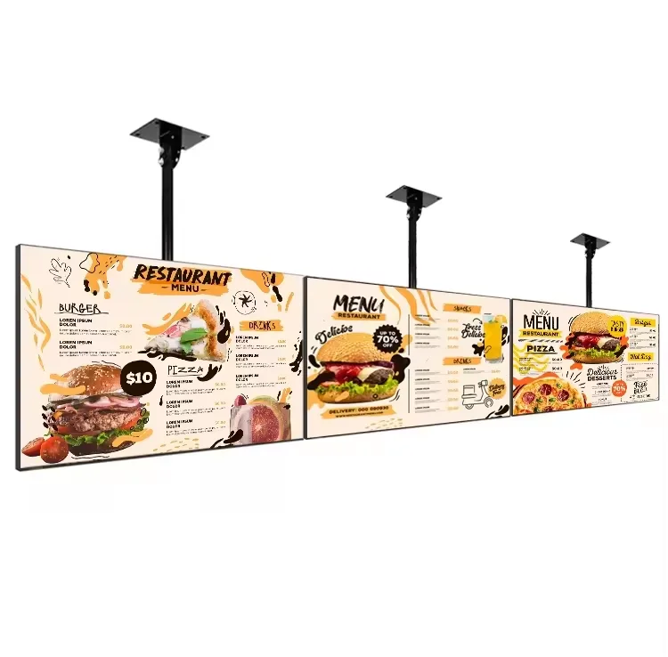 High Brightness Ultra Narrow Bezel Ceiling Hang Commercial Display Window Advertising Machine for Shopping Mall Retail Store