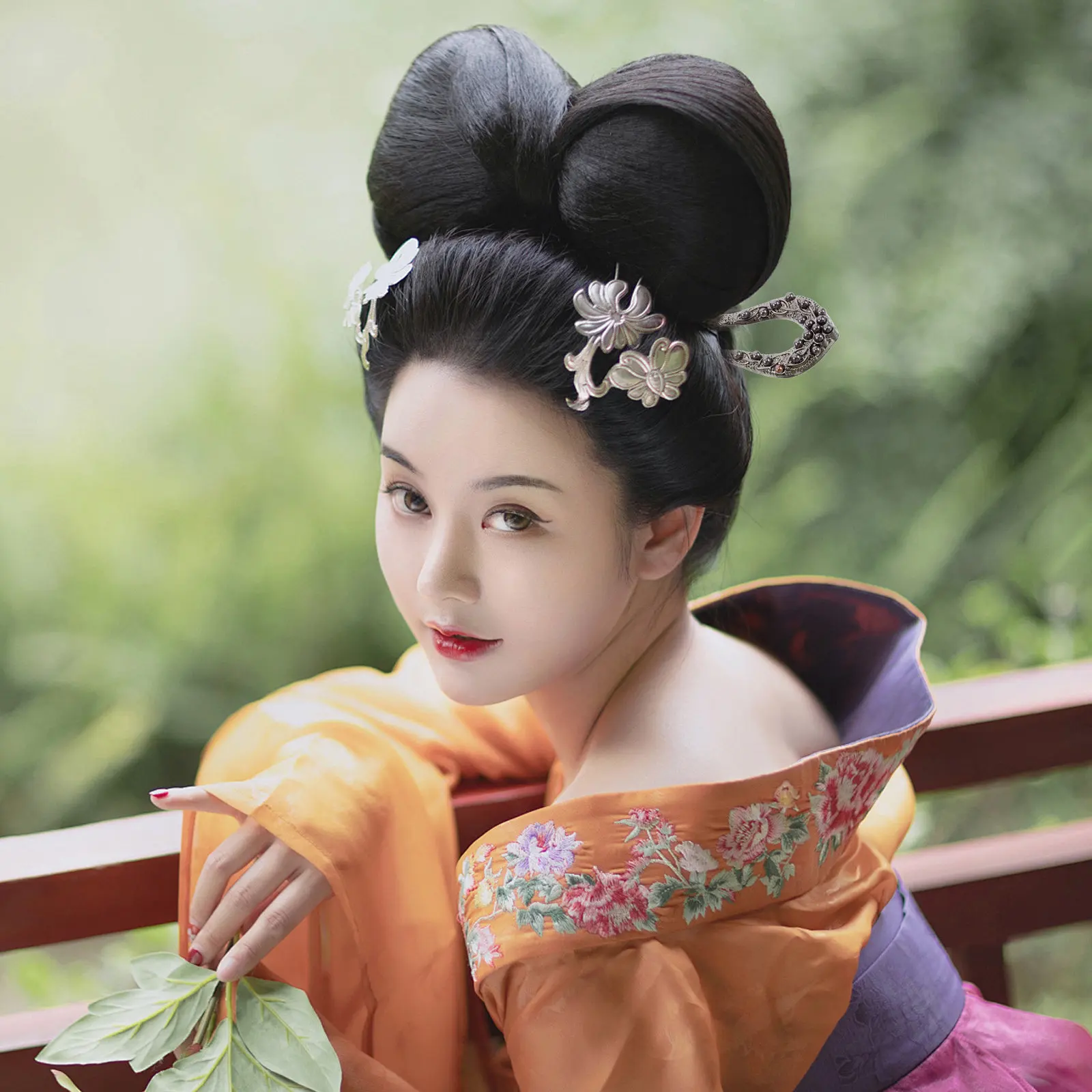 Leaf Shaped Hairpin Chinese Hair Accessories for Women Bridal Wedding Updos Bun Styling Elegant Minimalist Hair