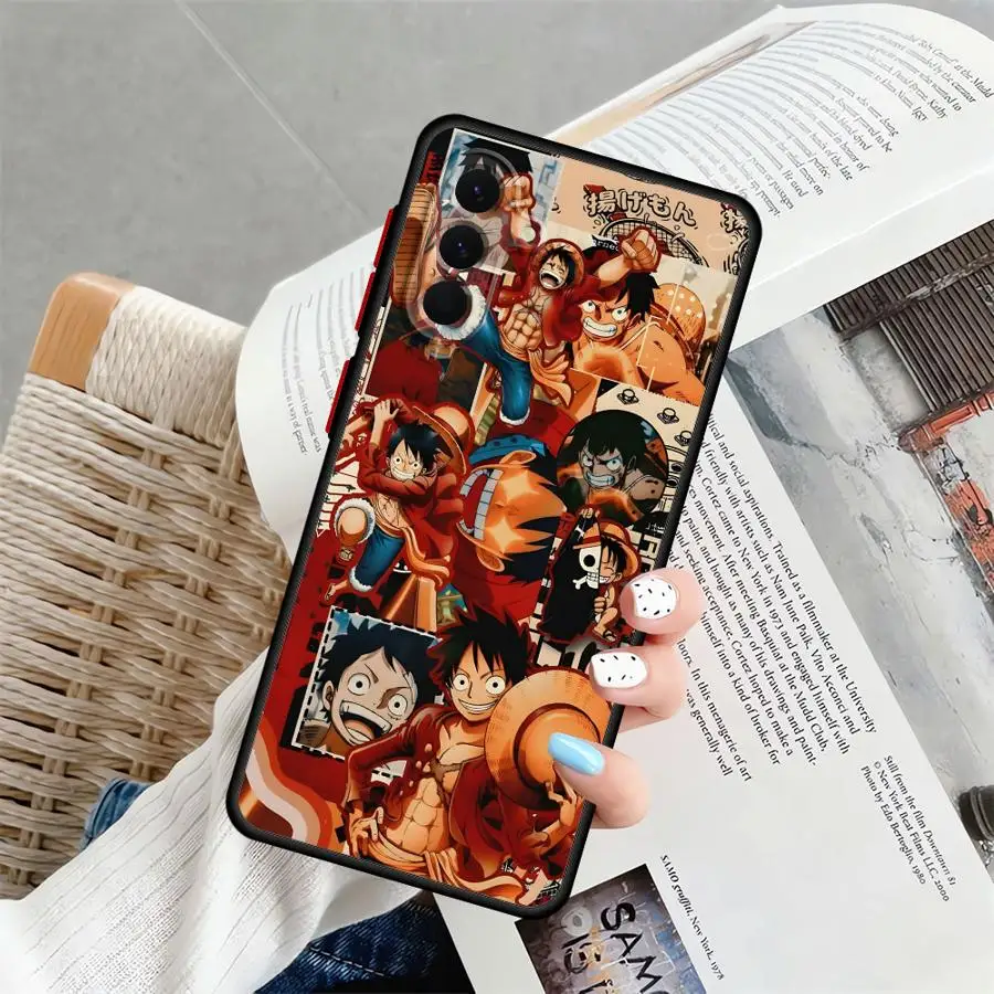 Funda trasera de teléfono para Samsung Galaxy A53 A35 A36 A54 A24 A21s A73 A52 A56 A25 A26 A34 A22 One Piece Innovation Luffy