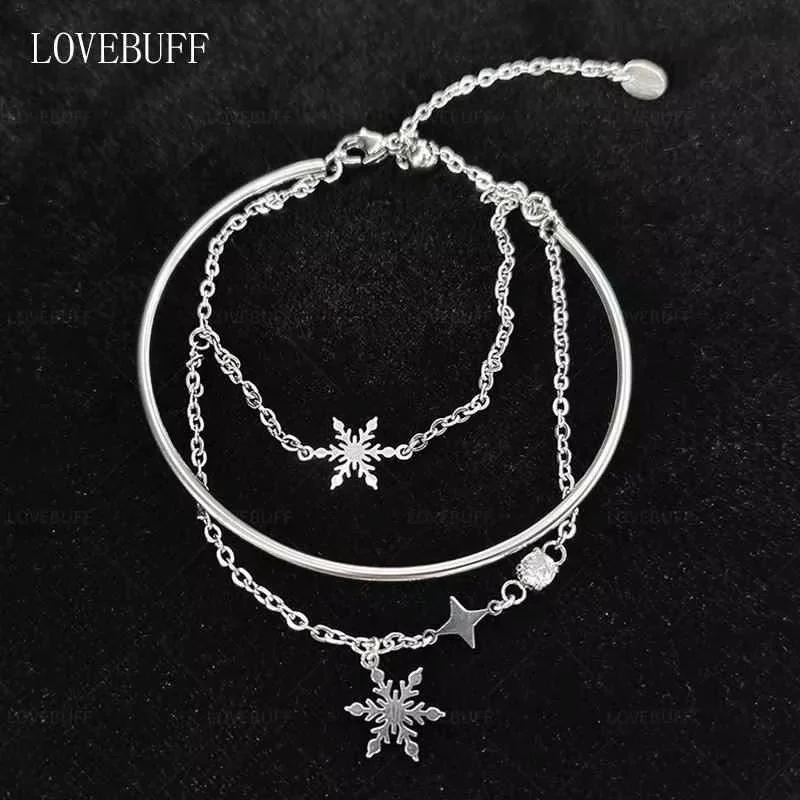 LOVEBUFF Love And Deepspace Zayne Secret Promise Dream Revisited Snowflake Charm Stainless Steel Bracelet