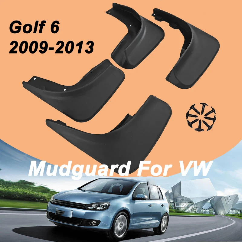 

For Volkswagen Golf 6 2009-2013 Automotive Mudguard Waterproof Prevent Mud Splashing Car Mud Flaps Fender Trim 4pcs Accessories