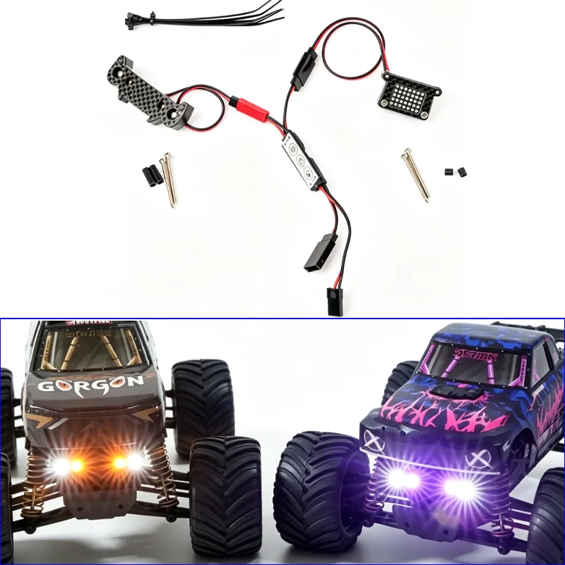Simulation Front and Rear Lighting Flashing Control for 1/16 ARRMA GORGON GROM Rc Truck Car