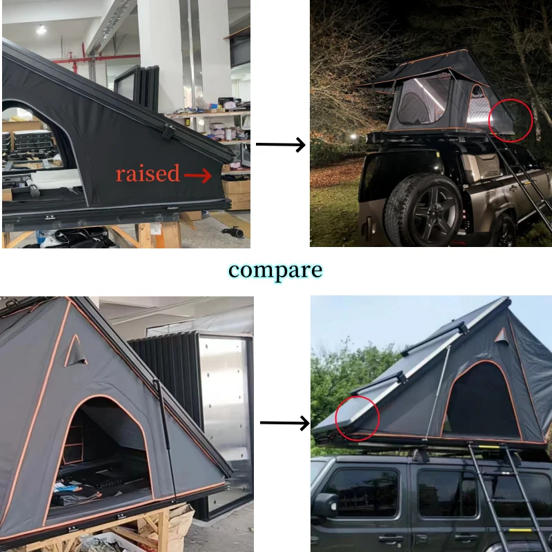 Aluminum Hard Shell Rooftop Tent With Skylight Car Outdoor Camping Tent Roof Top Waterproof Foldable Car Roof Tent