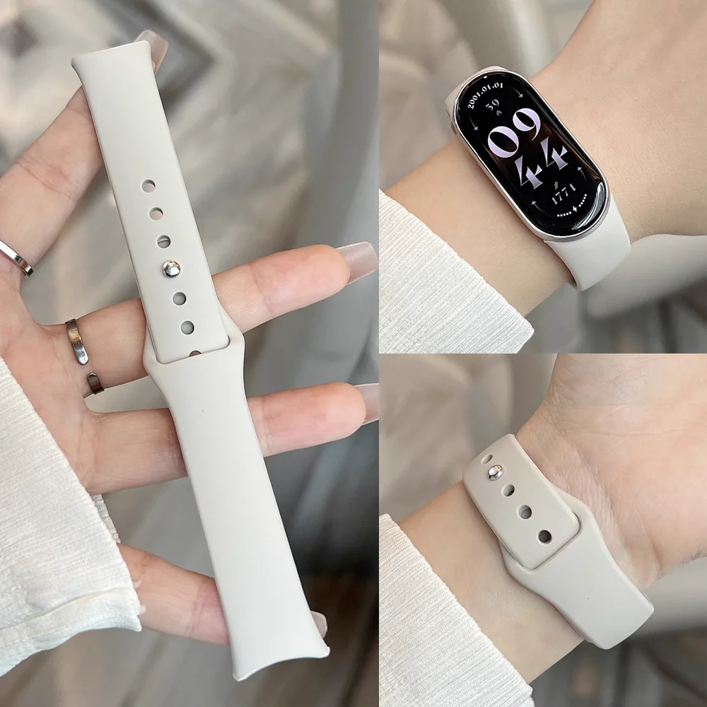 

Силиконовый ремешок без зазоров для Xiaomi Mi Band 10 9 8, оригинальный браслет NFC, аксессуары Correa для MiBand band10, браслет для умных часов