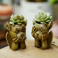 Creative Outdoor Garden Garden Decoration Succulent Flower Pot Green Plant Hydroponic Potted Demon Sculpture Plastic pot Groot
