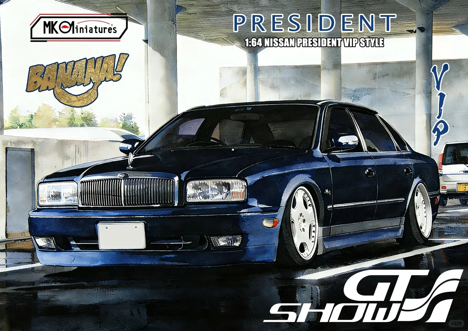 New In Stock Mk Miniatures 1:64 Nissan President Vip Style