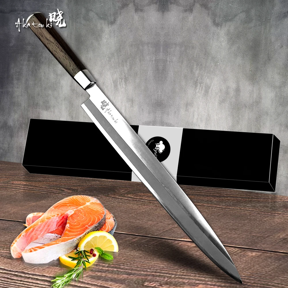 Japanese Sashimi Sushi Knives Chef Knife Fish Filleting Slicing Kitchen  Knife High Carbon Stainless Steel Wenge Wood Handle