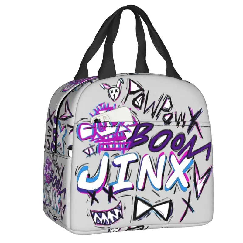 

Custom J-Jinxs Game Monkey Logo Insulated Lunch Bags for Women Portable Cooler Thermal Bento Box Kids School Children