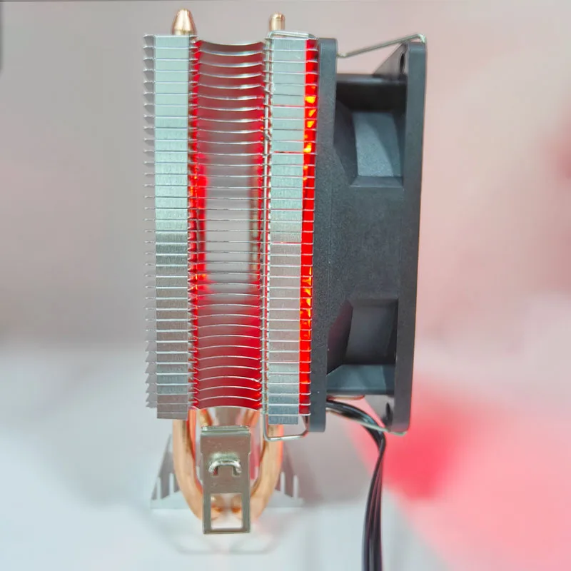 CPU Air Cooler Tower, 2 tubos de calor, 3Pin, 4Pin, PWM 90mm, ventilador de refrigeração LED para LGA 1366, 1150, 1155, 1200, 1700, X79, X99, 2011, AM3, AM4