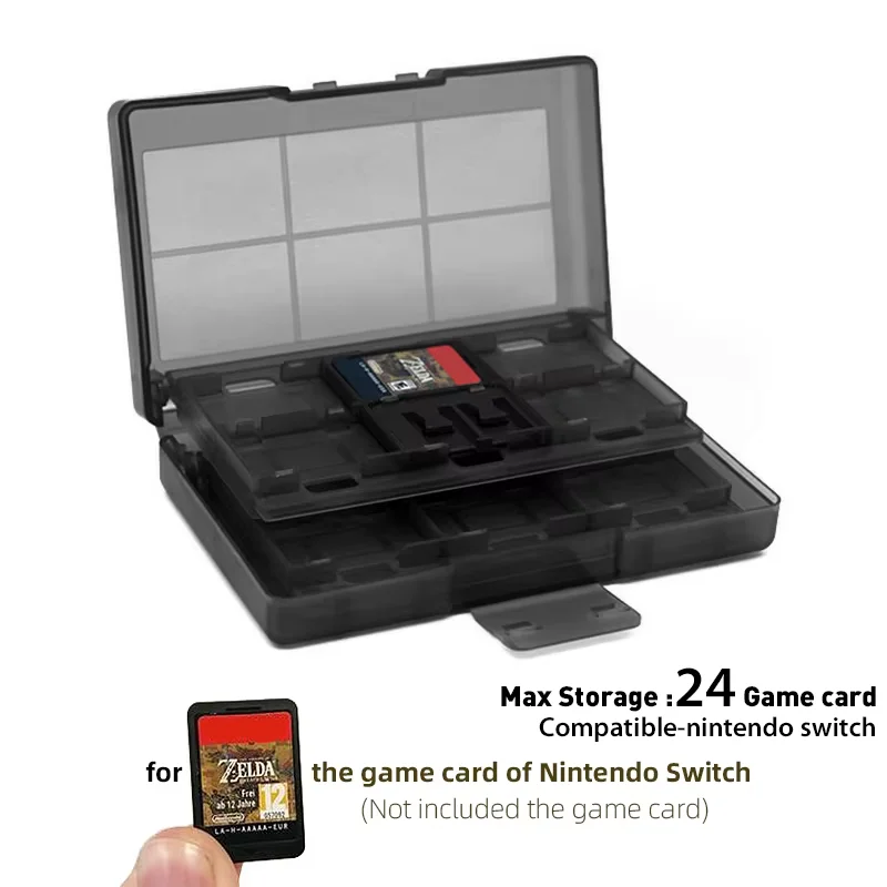 DATA FROG 24 in 1 Portable Storage Game Card Holder, SD Memory Card Carry Case for Switch Switch Lite Game Accessories